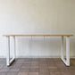 かなでもの KANADEMONO ザ・テーブル THE TABLE デスク ラバーウッド無垢材 W155 x D75 cm スチール スクエアレッグ ホワイト 配線トレー付き ◇