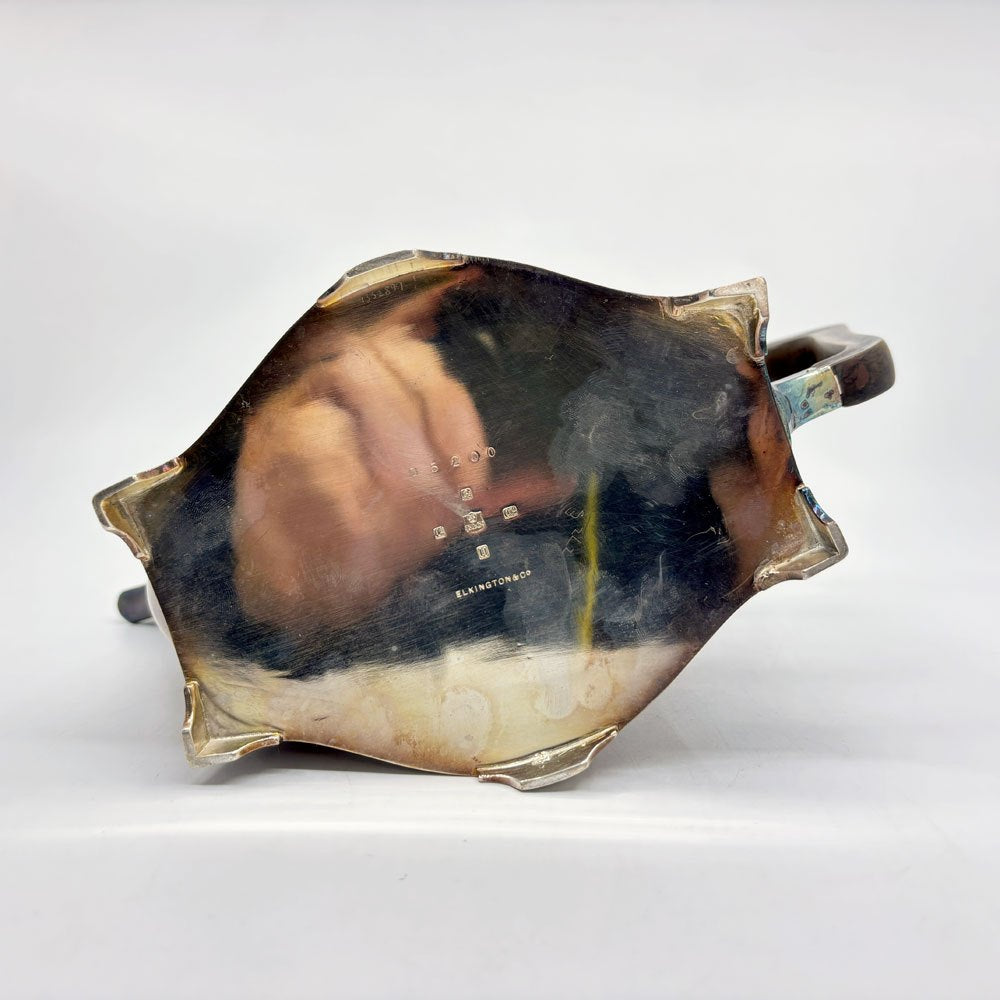 エルキントン ELKINGTON シルバープレーテッド ティーポット 樹脂ハンドル 英国ビンテージ ●