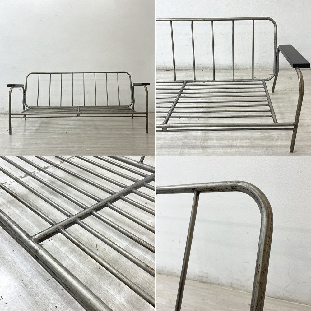 ジャーナルスタンダードファニチャー journal standard Furniture ラバル ソファ LAVAL SOFA 2Pソファ ビンテージスタイル スチール ファブリック ウレタン 新品張替え済み ●