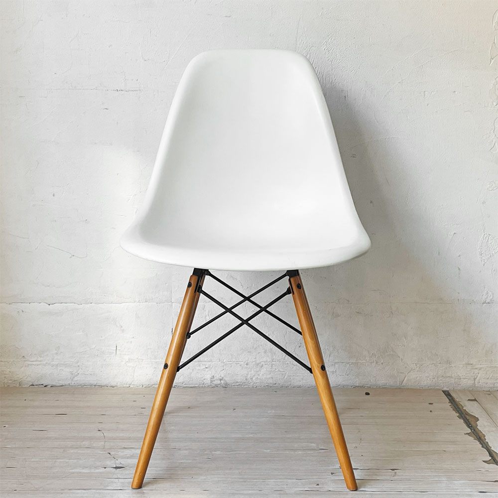 ハーマンミラー Herman Miller サイドシェルチェア ポリプロピレン ホワイト ドゥエルレッグ C&R イームズ ミッドセンチュリー B ★