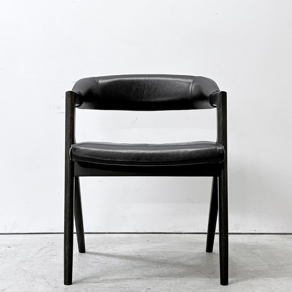 スクエアルーツ SQUARE ROOTS ランナチェア LANNA CHAIR ダイニングチェア アームチェア オーク材×牛革 レザー 参考価格￥77,000- B ●