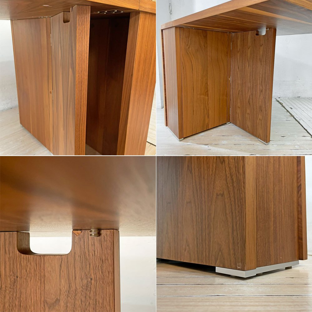 モーダエンカーサ moda en casa 2+2 table バタフライ ダイニングテーブル ウォールナット w160cm 拡張天板 シンプルモダン 廃盤 ★