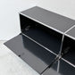 ユーエスエムハラー USM Haller モジュラーファニチャー キャビネット シェルフ 2列2段 ドロップダウンドア グラファイトブラック スイス モダンデザイン W152×D37×H74  ●