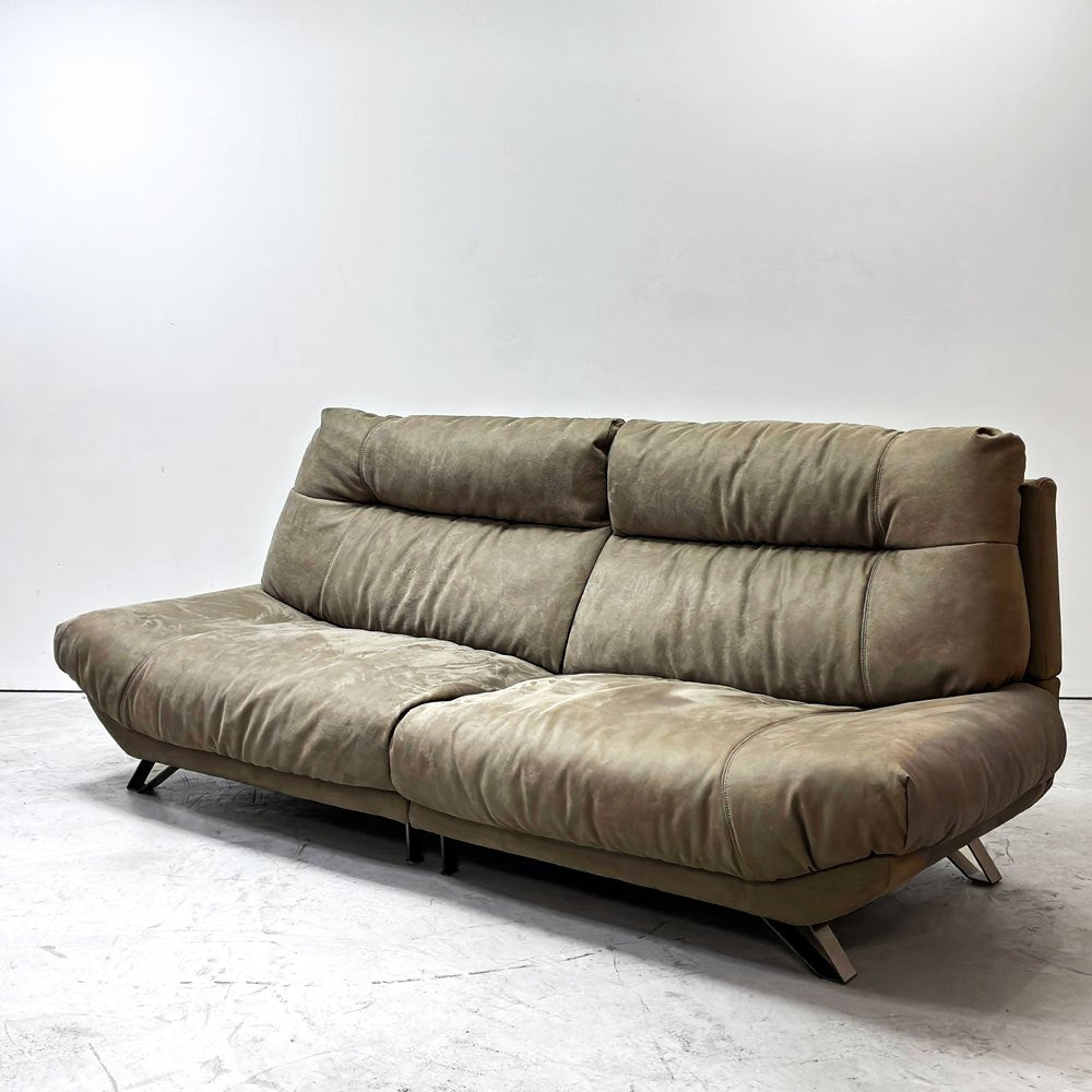 リラックスフォーム RELAX FORM ブルネロ BRUNELLO 3人掛け ワイド ソファ Sサイズ W228cm プライムレザーテックス ヨーロピアングレー 関家具 展示品 参考定価￥229,900- ●