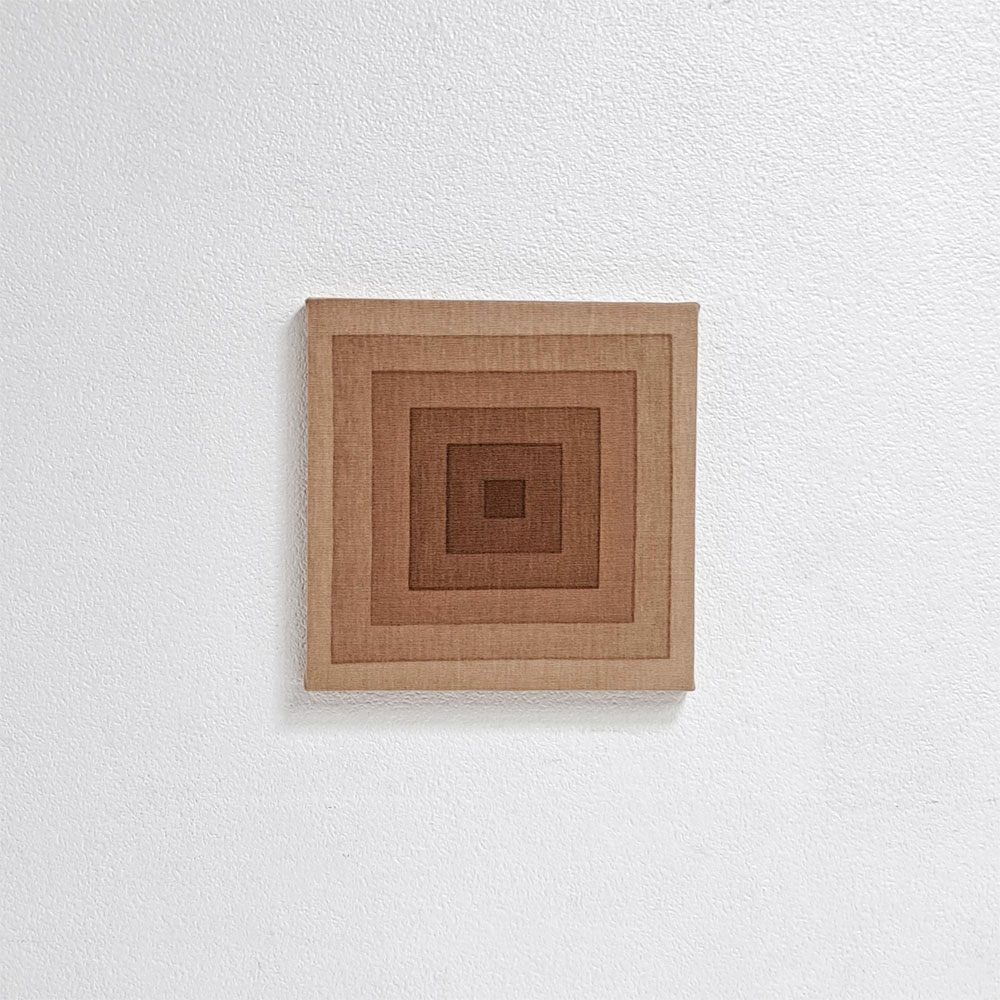 ヴェルナー・パントン Verner Panton ミラ エックス MIRA-X Mira-Spectrum スクエア SQUARE 27.5×27.5cm ベージュ コットン ビンテージ ファブリックパネル 希少 ●