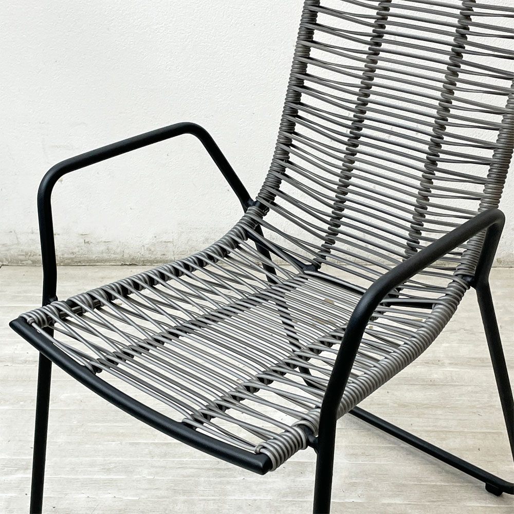 ボーコンセプト Bo Concept エルバ ELBA チェア ガーデンチェア アームチェア ポリエチレンシート スチールフレーム デンマーク 北欧家具 美品 B ●