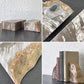 オーク ペトリファイド ウッド OAK Petrified Wood 珪化木 ブックエンド 本立て オブジェ ベージュ系 ウッドストーン 鉱石 ◇