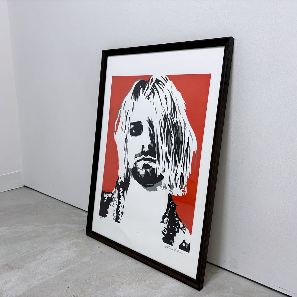 コンラッドリーチ CONRAD LEACH カート・コバーン Kurt Cobain シルクスクリーン アートフレーム ポスター ポップアート A/P 10/10 希少 42×54.5cm(スクリーンサイズ) 額装品 ●