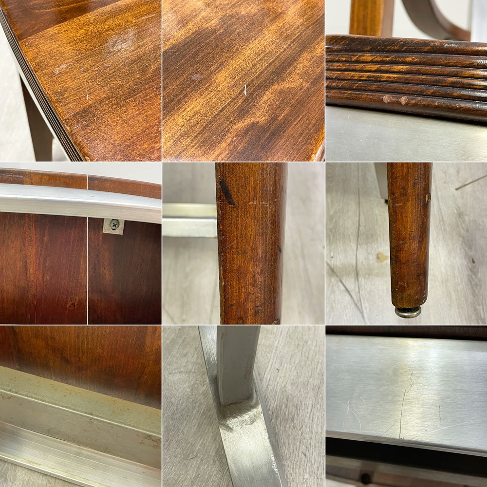 ショーウォーカー SHAW WALKER アルミニウム デスクチェア Aluminum Desk Chair アームチェア メイプル材×アルミ USビンテージ Vintage インダストリアル 希少 ●