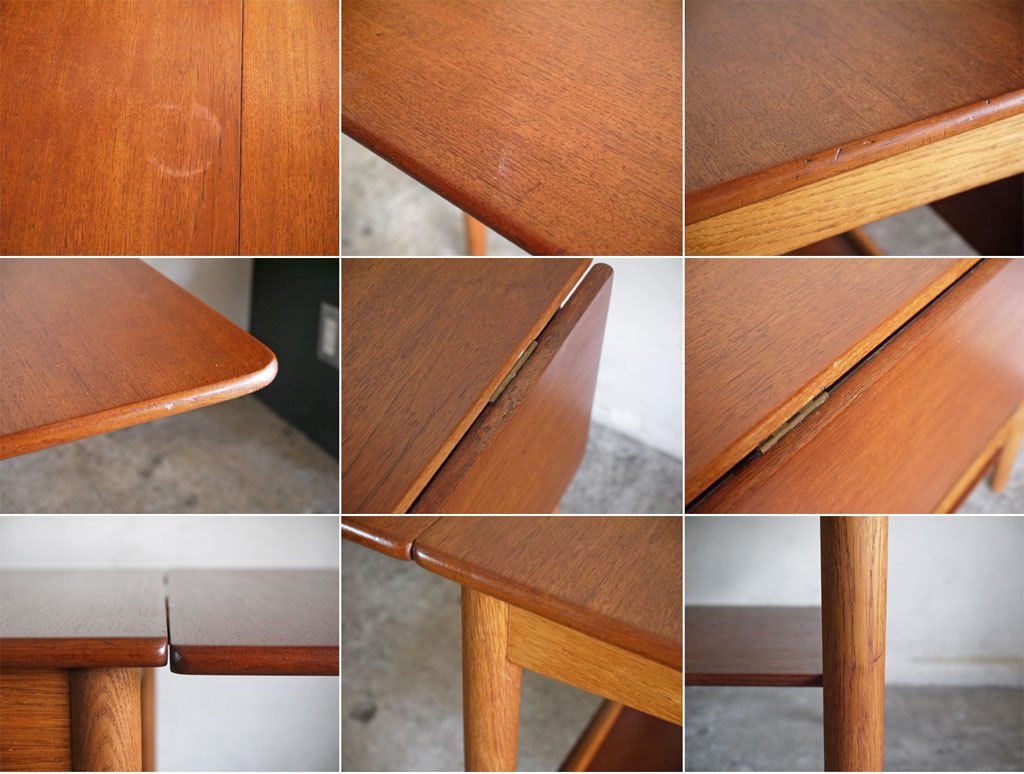 アンドレアス タック Andreas Tuck AT32 ドロップリーフテーブル チーク材×オーク材 ハンス J.ウェグナー 北欧ビンテージ ■
