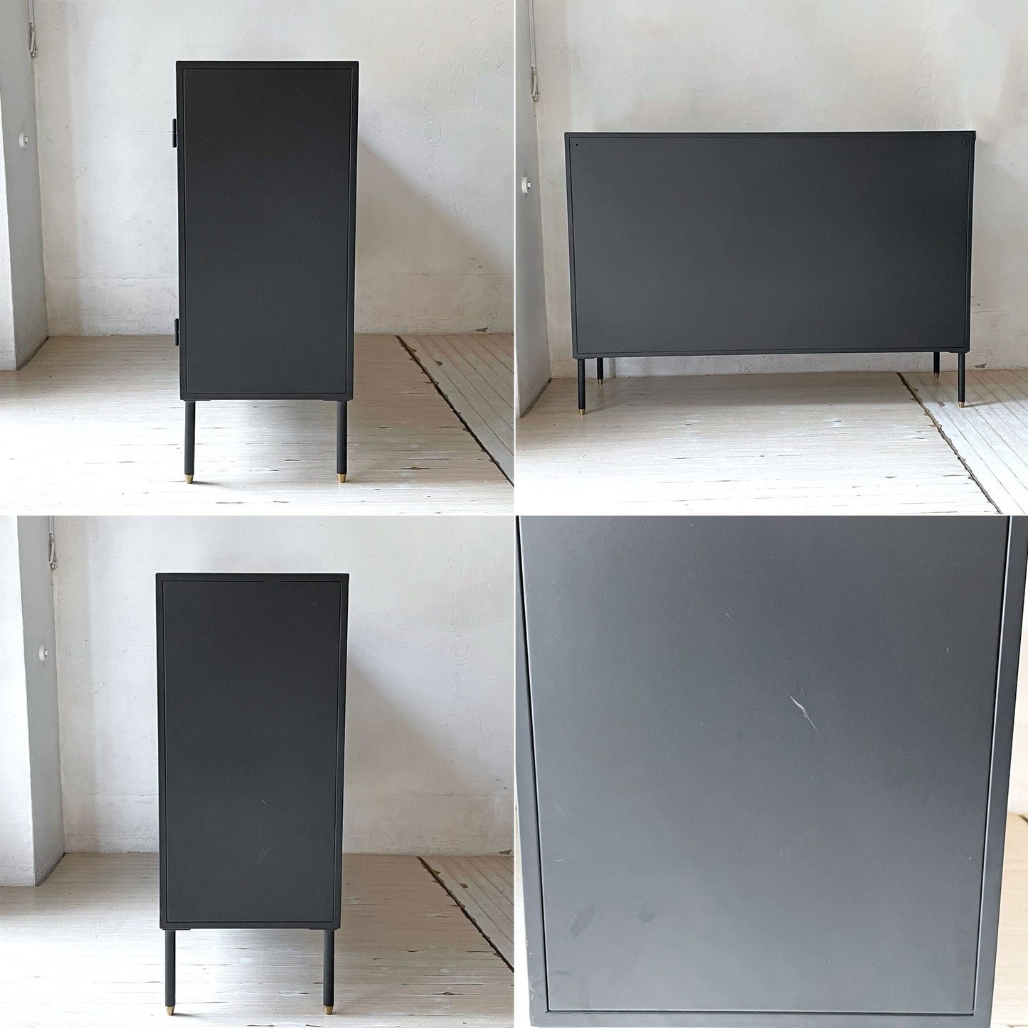 フランフラン Francfranc モダンワークス MODERN WORKS アルバ ワイドキャビネット シェルフ サイドボード スチール製 パンチングメタル ★