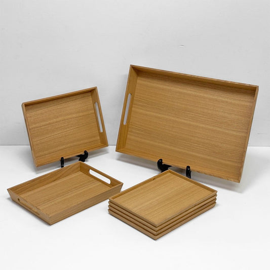 チェリーテラス オボン oBON トレイセット S4枚/M2枚/L1枚 スタッキング タモ材 ナチュラル 定価￥39,600- A ●