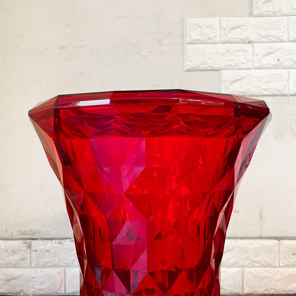 カルテル Kartell ストーン STONE スツール サイドテーブル H46cm ポリカーボネート レッド マルセル・ワンダース イタリア 定価￥47,700- ◎