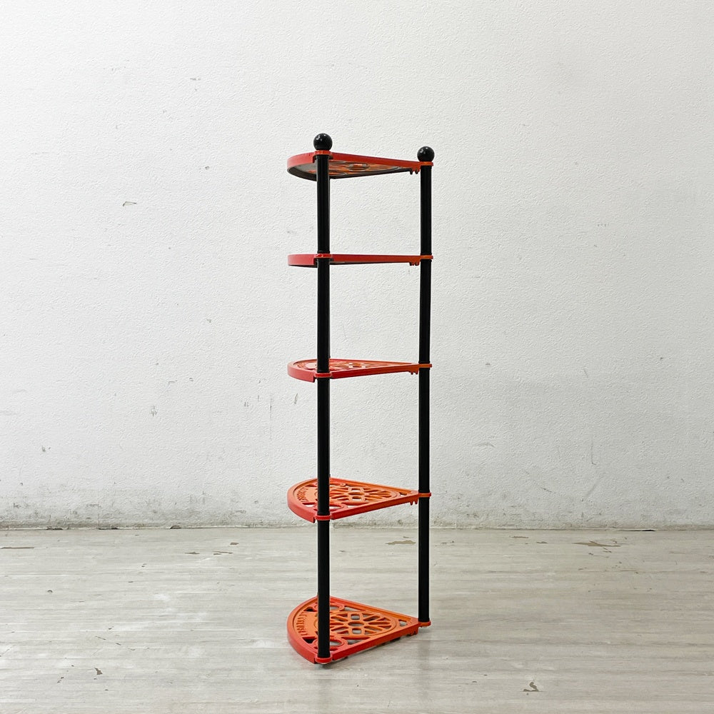 ルクルーゼ LE CREUSET ポットスタンド 5段 オレンジ ホーロー 鋳物 フランス 廃番 箱付き ●