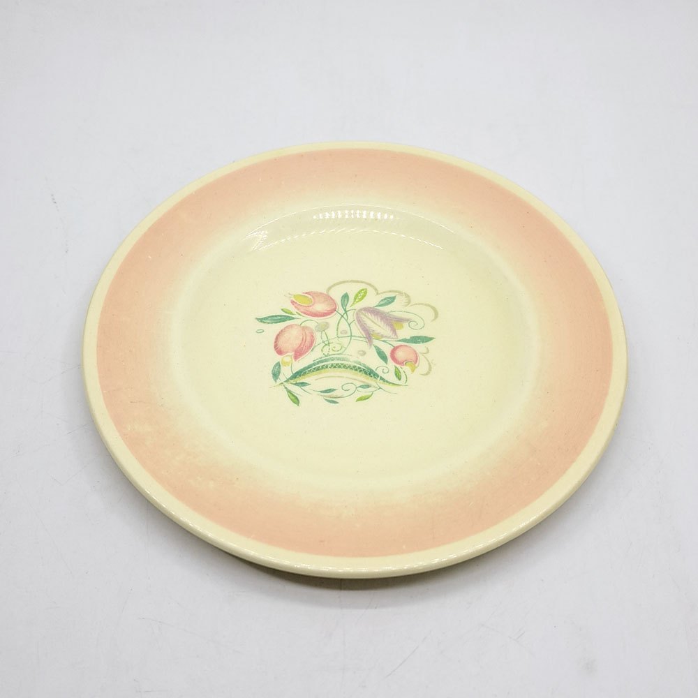 スージークーパー Susie Cooper ドレスデンスプレイ プレート ピンク Φ17cm 英国食器 ビンテージ ●