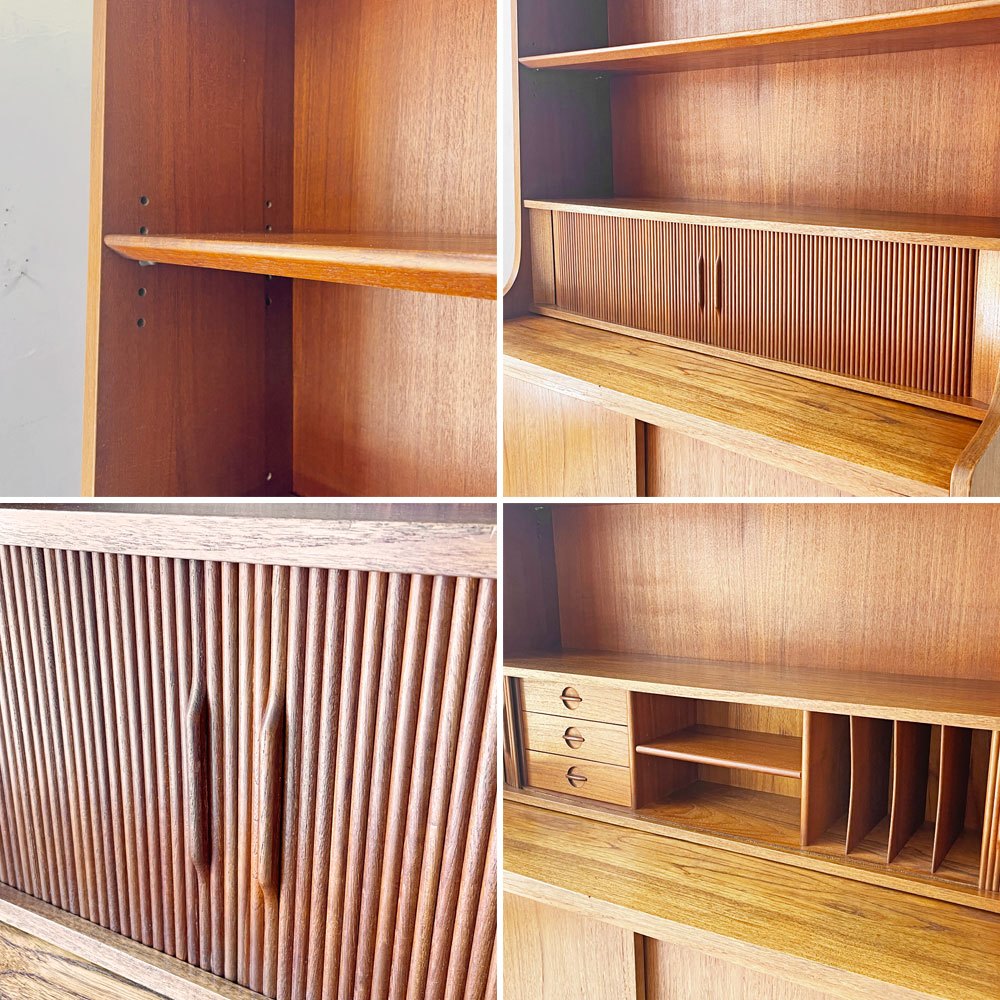 ボーンホルムス・モーベルファブリック Bornholms Mobelfabrik チーク材 ライティングビューロー ブックシェルフ キャビネット Johannes Sorth 北欧ビンテージ ★