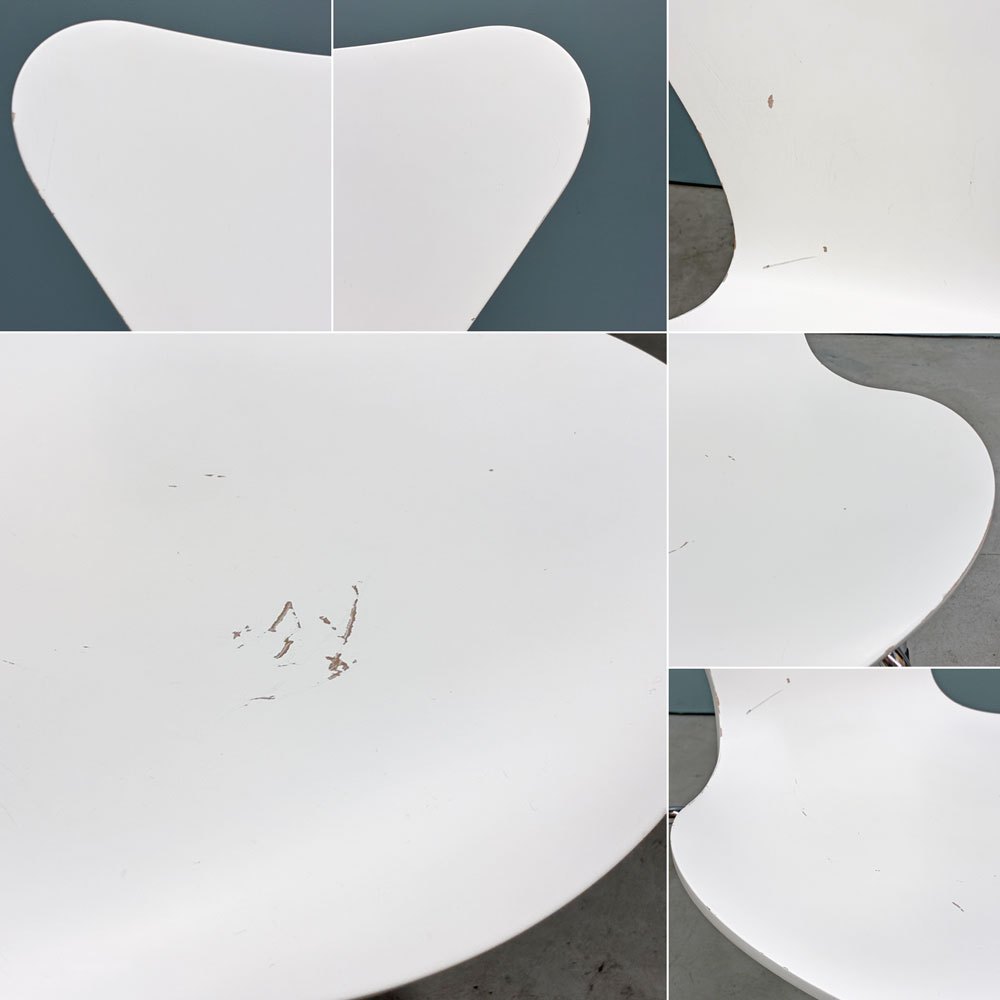 フリッツハンセン Fritz Hansen 3107 セブンチェア ホワイト ラッカー仕上げ スタッキング アルネ・ヤコブセン デンマーク 北欧家具 B ◎