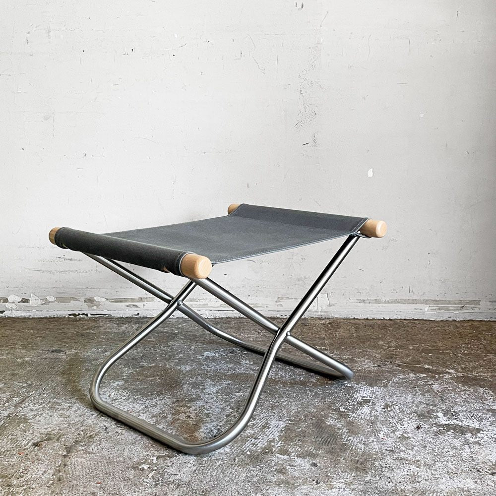 ニーチェア エックス NY chair X オットマン スツール ナチュラル×グレー ビーチ材 フォールディング 藤栄 新居猛 MoMA 定価￥35,200-  ■