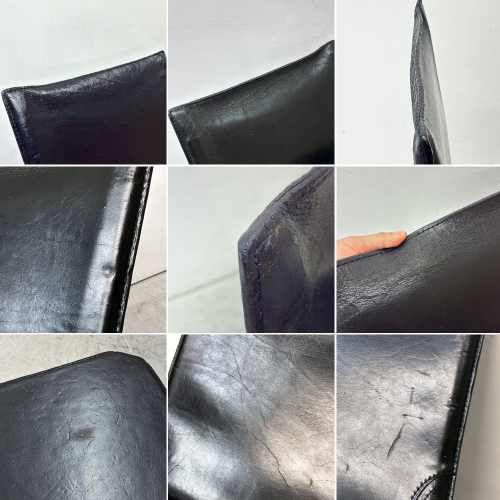 カッシーナ Cassina キャブチェア 412 CAB CHAIR アームレス 最高級本革 マリオ・ベリーニ MoMA 永久展示品 イタリアンモダン ●