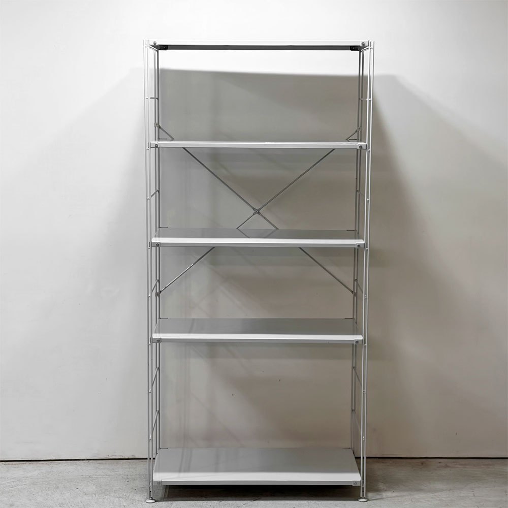 無印良品 MUJI スチールユニットシェルフ オープンシェルフ スチール棚 5段 W84 H175.5cm ●