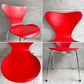 フリッツハンセン Fritz Hansen 3107 セブンチェア カラードアッシュ ガラレッド Gala red アルネ・ヤコブセン Arne Jacobsen 廃番カラー 90’s デンマーク 北欧家具 ♪