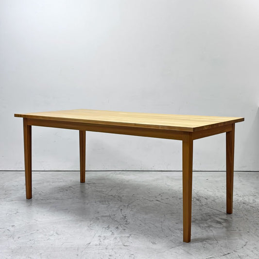 無印良品 MUJI ダイニングテーブル タモ材 無垢集成材 W165cm 廃番品 シンプル ナチュラルスタイル ●