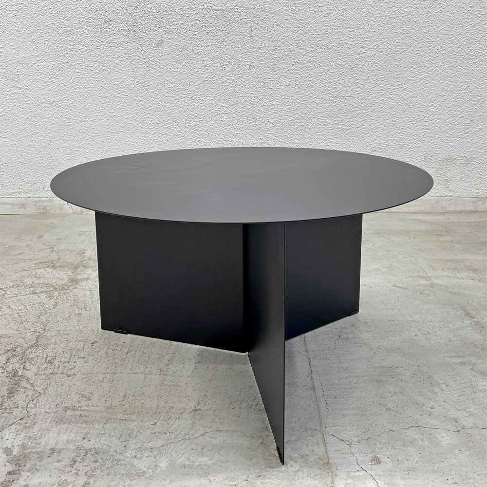 ヘイ HAY スリットテーブル SLIT TABLE XL サイドテーブル ラウンド Φ65cm ブラック スチール デンマーク 北欧家具 定価53,900円 〓