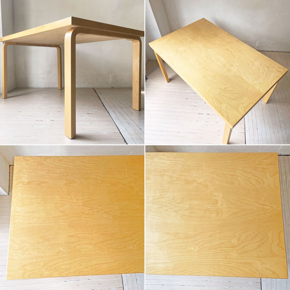 アルテック artek TABLE 82B ダイニングテーブル バーチ材 ラッカー W135×D85 アルヴァ・アアルト 北欧 デンマーク 定価￥261,800- ★