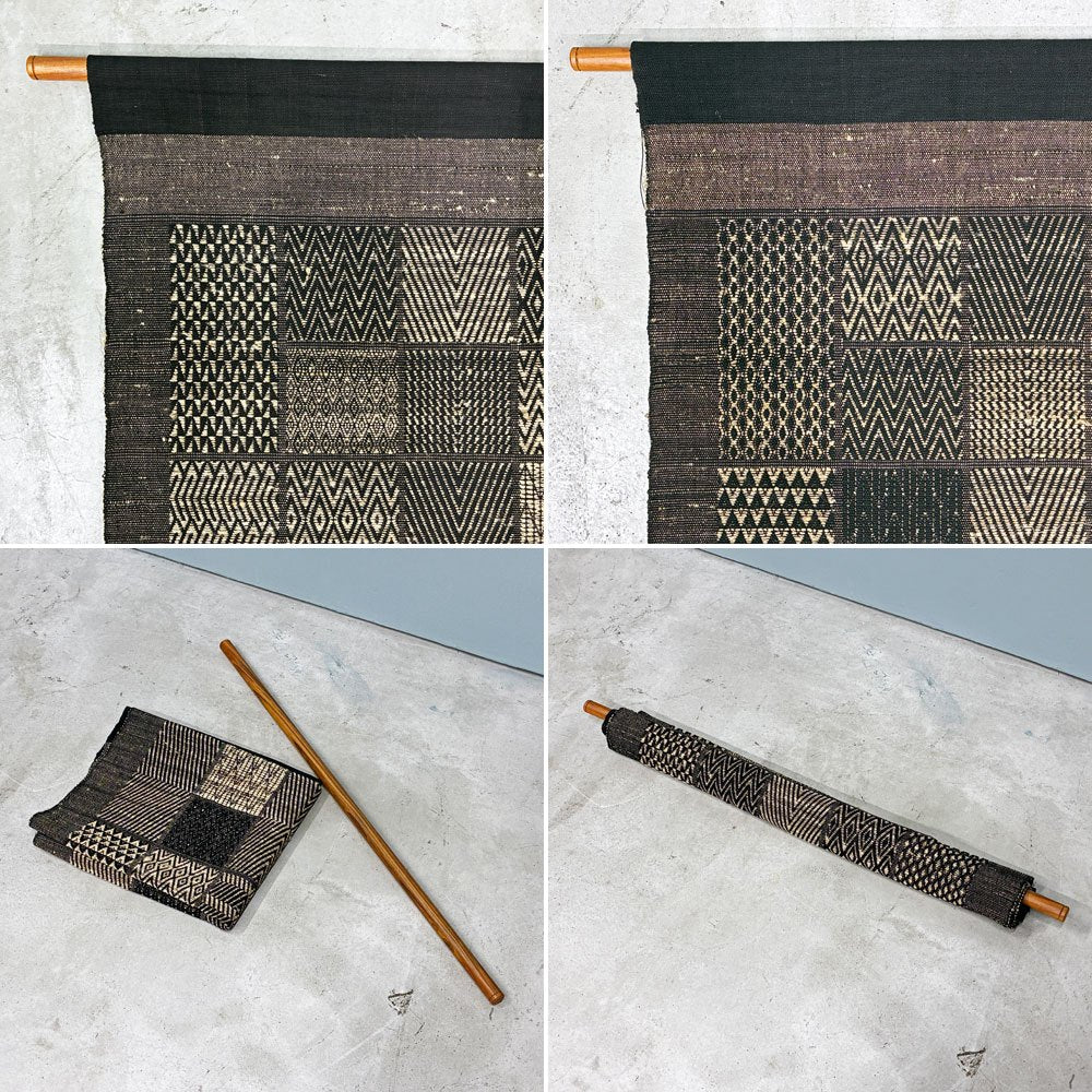 ビンテージ Vintage クバクロスモチーフ 幾何学織り タペストリー アフリカンモダン 店舗什器 ◎
