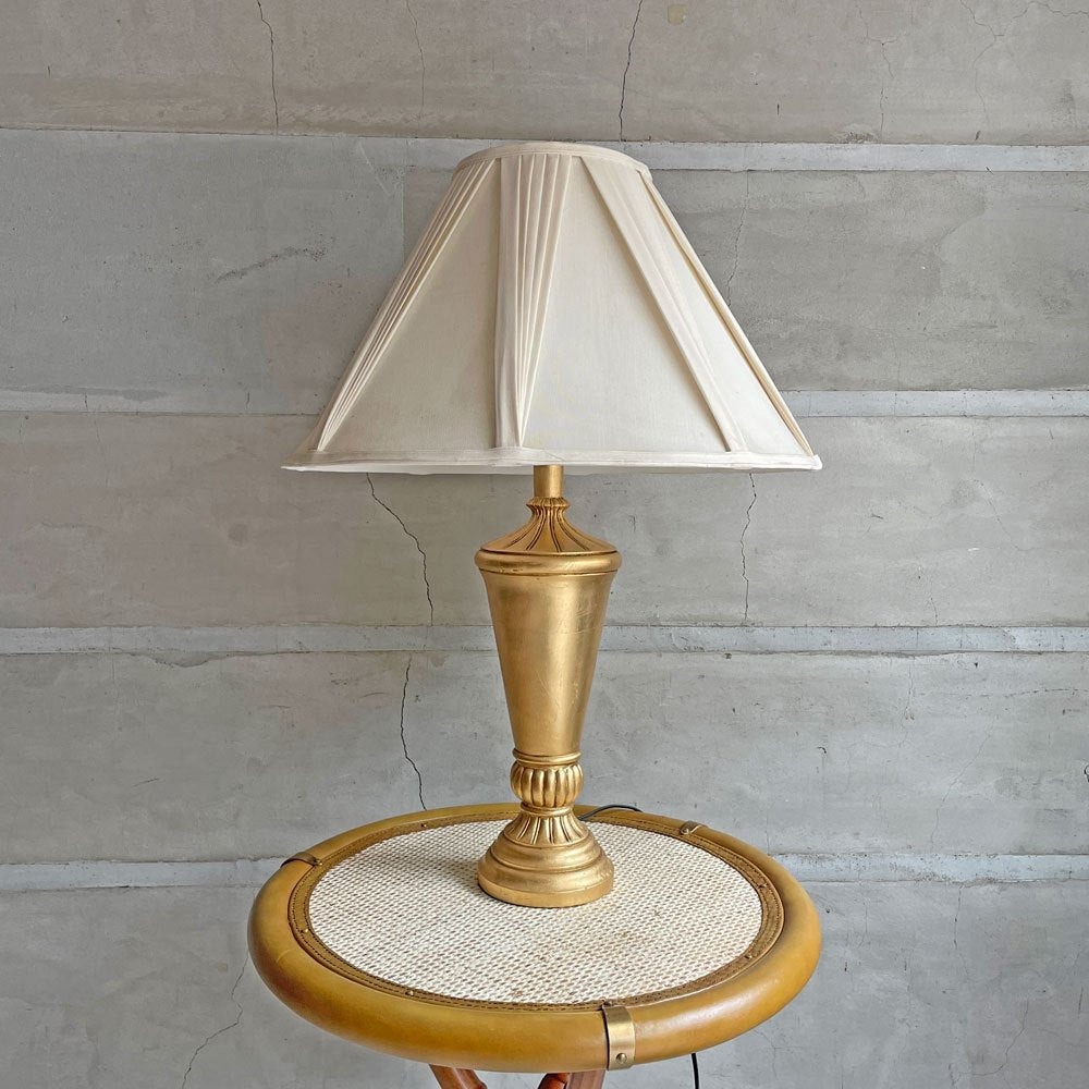 USA製 テーブルランプ 卓上ランプ ゴールドカラーフレーム ファブリックシェード クリームカラー 米国照明 ♪