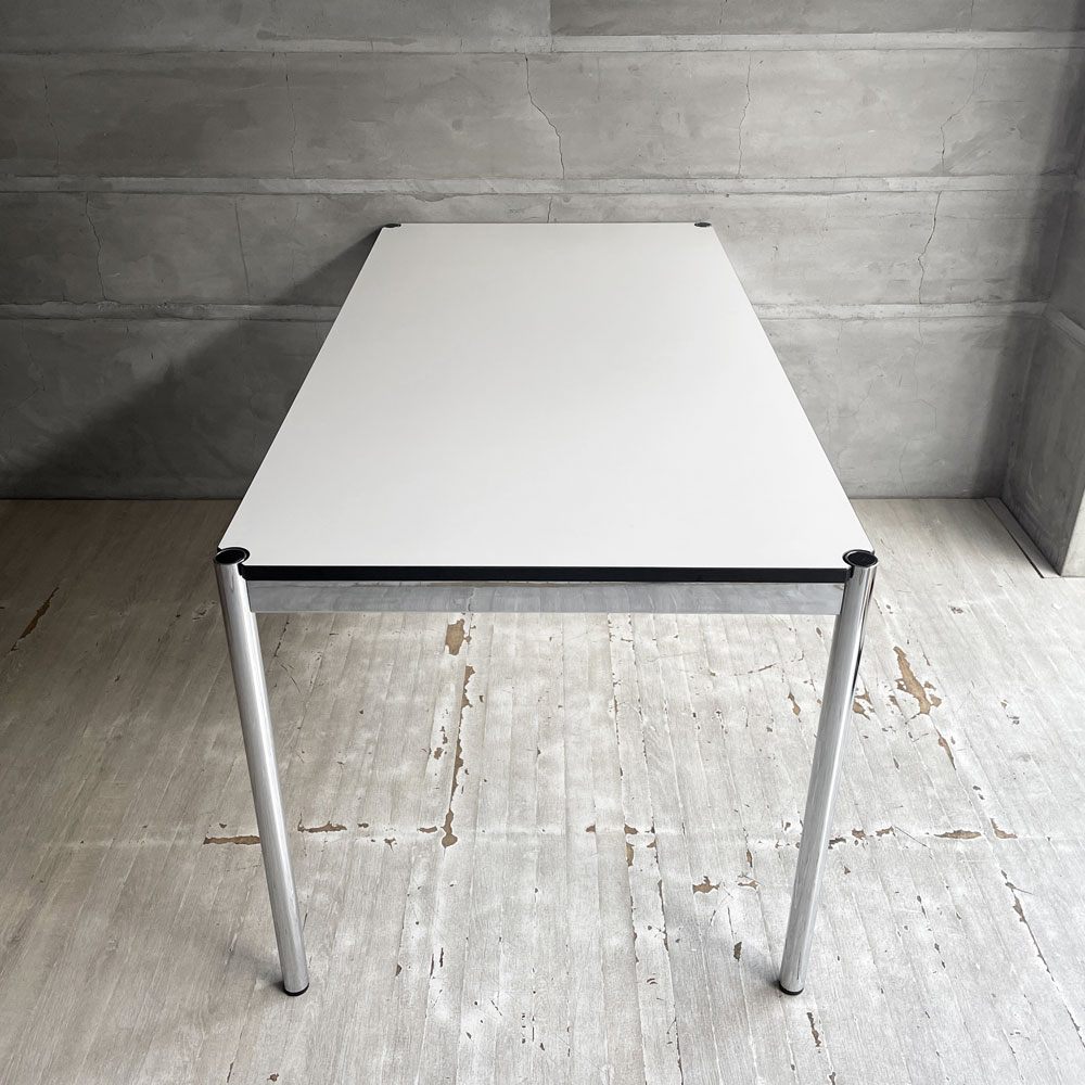 USMハラー USM Haller モジュラーファニチャー ハラーテーブル ワーキングデスク パールグレーラミネート(ホワイト) W150cm 高さ調整機能付き アジャスター オフィス家具 スイス ♪