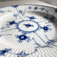ロイヤルコペンハーゲン ROYAL COPENHAGEN ブルーフルーテッド ハーフレース ディーププレート 25.5cm 深皿 丸皿 陶器 北欧食器 廃番 美品 A ♪