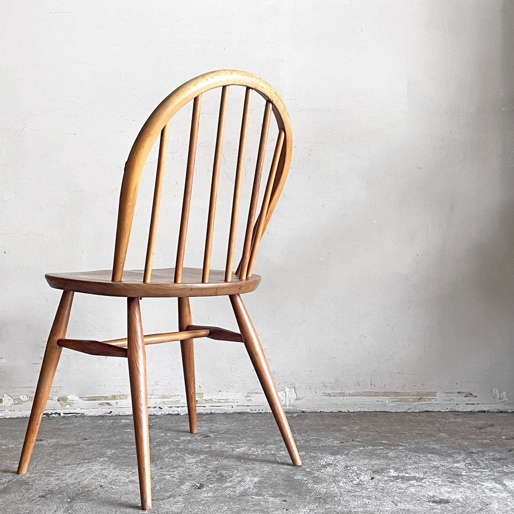 アーコール Ercol フープバックチェア ダイニングチェア スポークバック エルム材 カイトマーク有り 60's UKビンテージ vintage 英国家具 ■