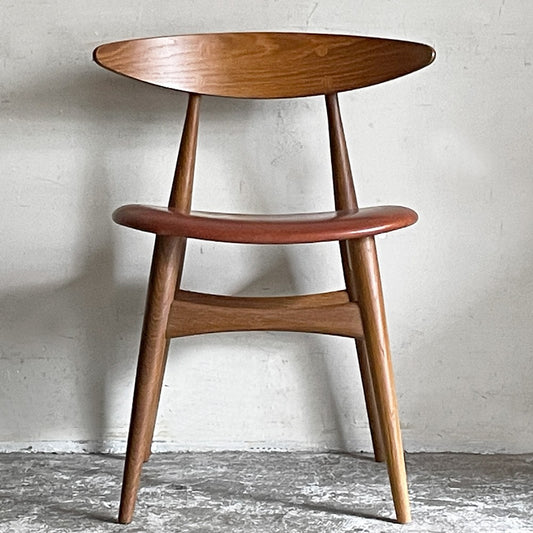 カールハンセン＆サン Carl Hansen & Son CH33P オーク材 レザーシート 本革 ダイニングチェア ハンス・J・ウェグナー 定価￥156,200- A ■