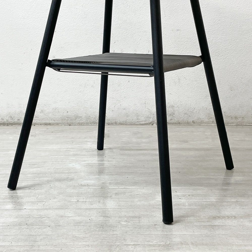 ボーコンセプト Bo Concept エルバ ELBA テーブル ガーデンテーブル カフェテーブル ラウンドトップ ラミネート天板 スチール脚 ラック付き デンマーク 北欧家具 ●