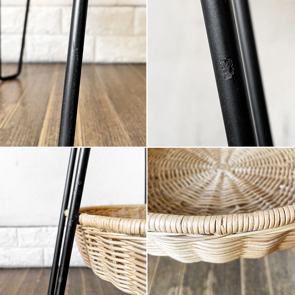イデー IDEE ワラビー WALLABY SIDE TABLE サイドテーブル ラタン×スチール ブラック H60cm ナチュラルモダン 廃番サイズ ◎