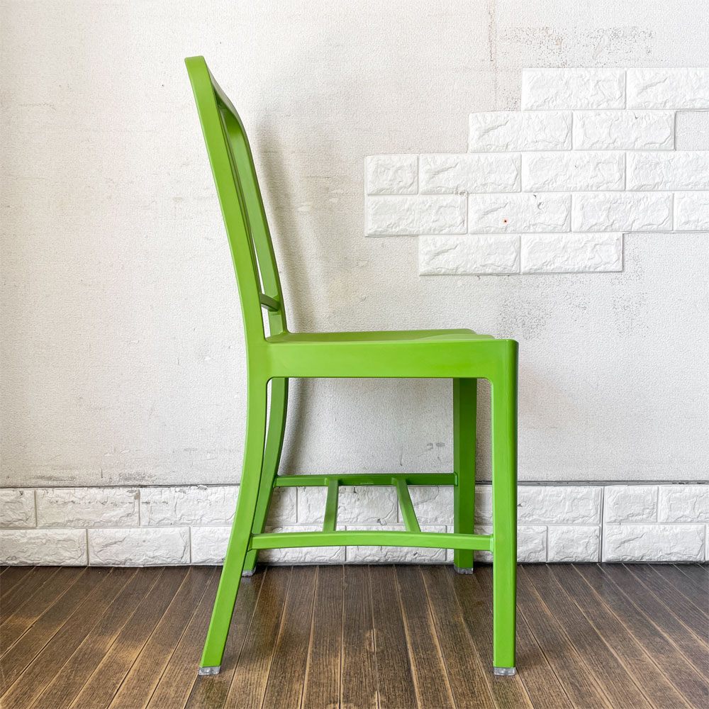 エメコ emeco × コカ・コーラ Coca-Cola ネイビーチェア 111 Navy Chair ダイニングチェア グリーン 再生ペットボトル アメリカ 定価￥137,500- ◎