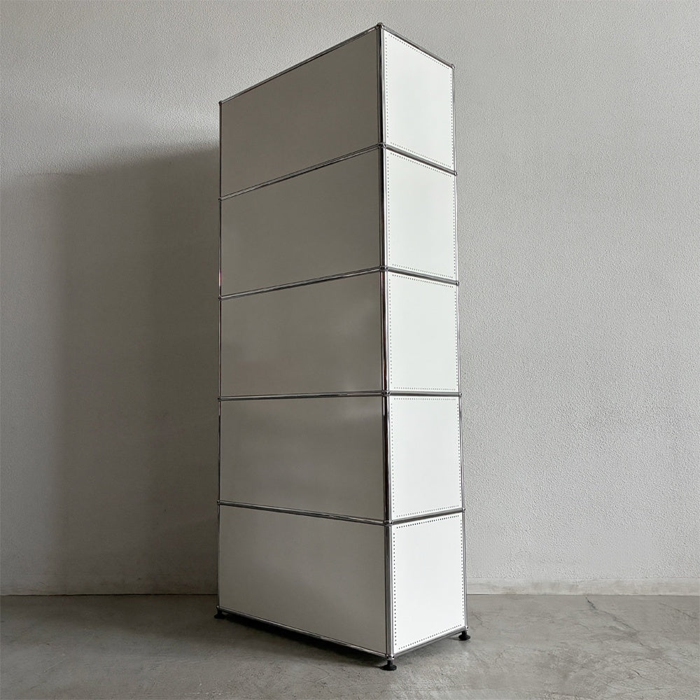 ユーエスエムハラー USMハラー USM Haller キャビネット シェルフ 1列×5段 オープン×4 メタルボックスインサート付エクステンションシェルフ×1 W786 ピュアホワイト 合計参考価格￥329,905- 本棚 オフィス家具 店舗什器 システムストレージ ラック MoMA永久所蔵品 〓