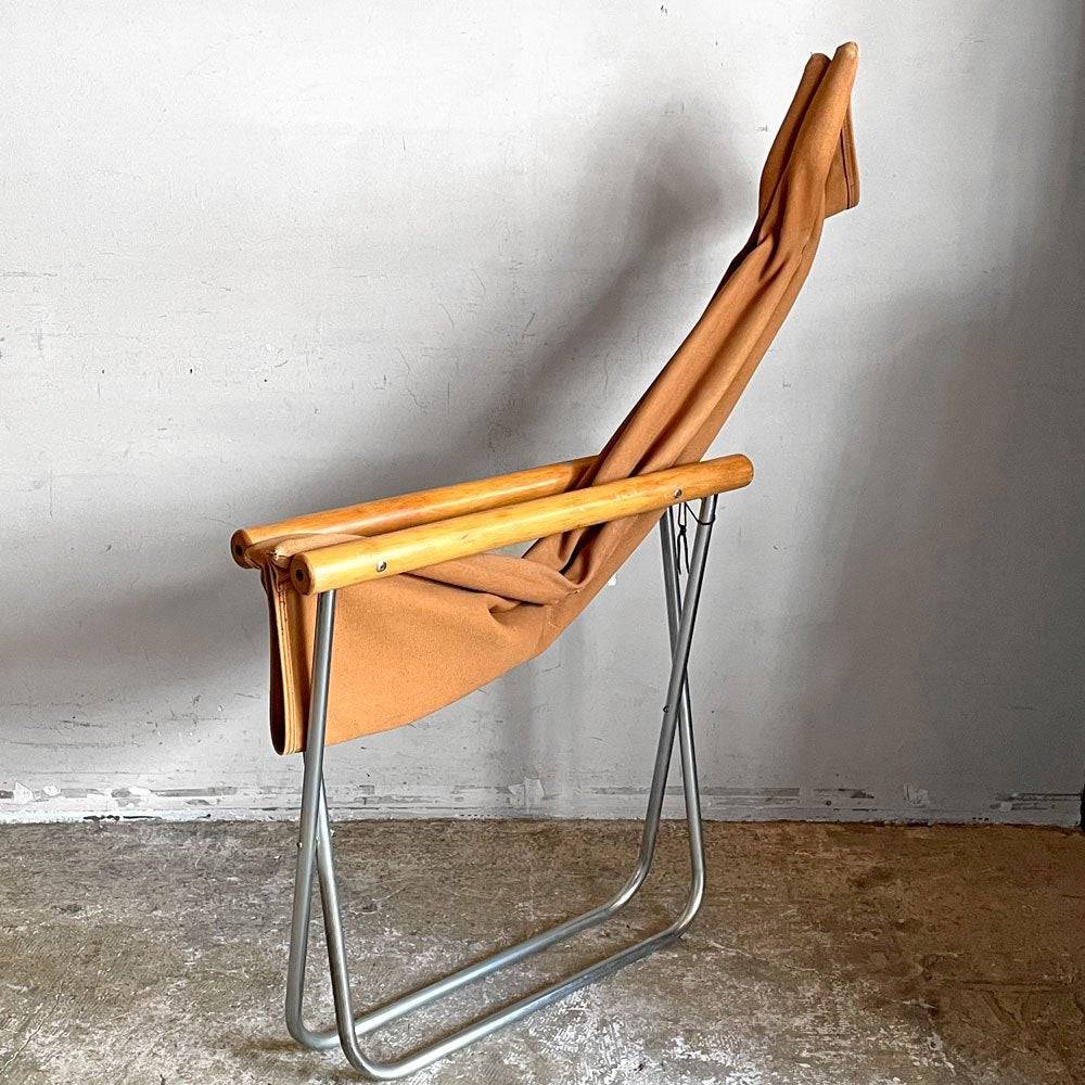ニーチェア エックス NY chair X フォールディングチェア 折り畳みチェア ラウンジチェア キャメル ナチュラル ビーチ材 新居猛 MoMA 藤栄 定価￥59,400- ■