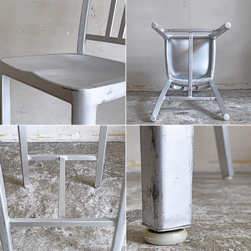 ネイビーバースツール Navy BarStool カウンターチェア アルミニウム インダストリアル リプロダクト A ■