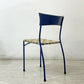 アルテラーノ ARTELANO ビンテージ スチールフレームチェア ウェービングテープ張り座面 スタッキングチェア ブルー フランス A ●