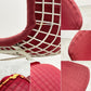 ノル Knoll 420 サイドチェア ワイヤーチェア ダイニングチェア ホワイト × レッド ファブリック フルカバー仕様 ハリー・ベルトイア ミッドセンチュリー ビンテージ ●
