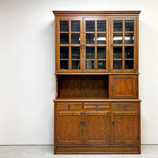 三越家具 ブルージュ Brugge オーク無垢材 食器棚 カップボード  ガラスキャビネット三越環境 カントリーハウス 英国カントリースタイル ●