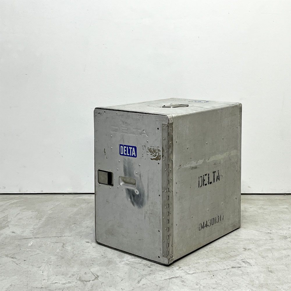 DELTA航空 ビンテージ ギャレーコンテナ ボックス Galley Box アルミ製 1ドア 6段 棚板付き 1960～70`s US Vintage A ●