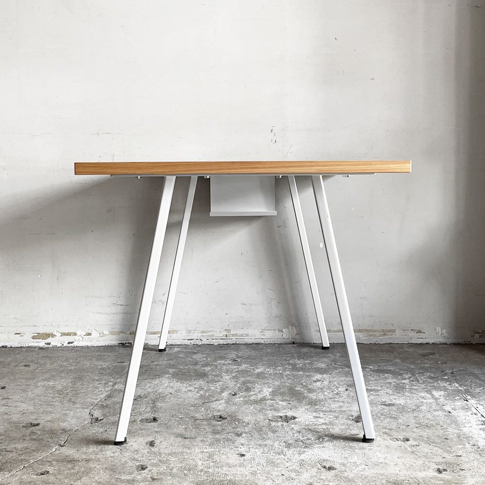 かなでもの KANADEMONO ザ・テーブル THE TABLE リノリウム天板 デスク ダイニングテーブル W120cm × Slimline脚 ホワイト ■