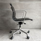 ハーマンミラー Herman Miller イームズアルミナムグループ マネジメントチェア アルミバフベース ガス圧昇降 5本脚キャスター 本革 レザー ブラック C ♪