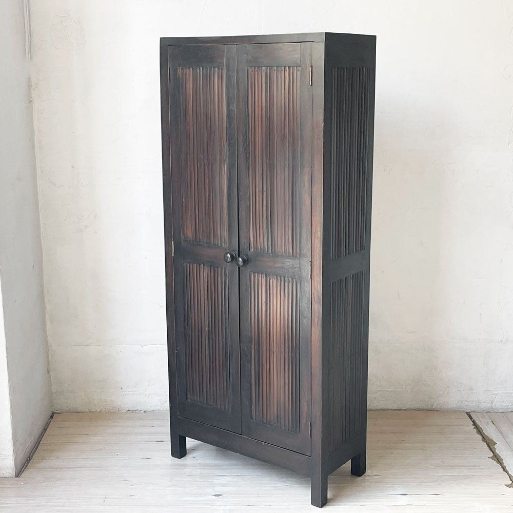 アジアン家具 バンブー キャビネット 収納棚 シェルフ オリエンタル 店舗什器 ★