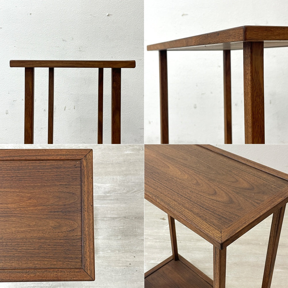 ジャパンビンテージ 木製 花台 飾り棚 サイドテーブル チーク材 W52cm vintage ●