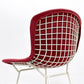 ノル Knoll 420 サイドチェア ワイヤーチェア ダイニングチェア ホワイト × レッド ファブリック フルカバー仕様 ビンテージ B ●