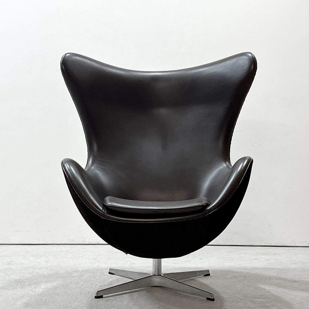 フリッツハンセン Fritz Hansen エッグチェア Egg chair ラウンジチェア エレガンスレザー 本革 ダークブラウン アルネ・ヤコブセン 2016年ソーイングイベントモデル デンマーク 希少 ●